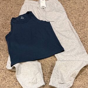 J. Crew Tank and H&M Jogger Sweatpants